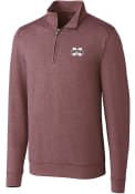 Mississippi State Bulldogs Cutter and Buck Shoreline 1/4 Zip Pullover - Burgundy
