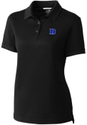 Duke Blue Devils Womens Cutter and Buck Advantage Pique Polo Shirt - Black