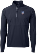 New York Mets Cutter and Buck Adapt Eco Knit 1/4 Zip Pullover - Navy Blue