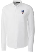 New York Mets Cutter and Buck Advantage Tri-Blend Pique Dress Shirt - White