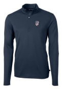 San Francisco Giants Cutter and Buck Virtue Eco Pique 1/4 Zip Pullover - Navy Blue