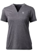 New York Yankees Womens Cutter and Buck Forge Blade T-Shirt - Charcoal