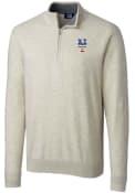 New York Mets Cutter and Buck Lakemont 1/4 Zip Pullover - Oatmeal