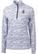 Miami Marlins Womens Cutter and Buck Traverse Camo 1/4 Zip Pullover - Charcoal