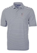 Pittsburgh Pirates Cutter and Buck Virtue Eco Pique Stripe Polos Shirt - Navy Blue