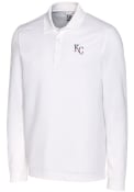 Kansas City Royals Cutter and Buck Advantage Pique Long Sleeve Polos Shirt - White