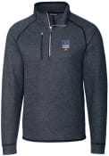 New York Mets Cutter and Buck Mainsail Sweater 1/4 Zip Pullover - Navy Blue