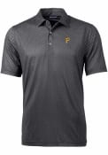 Pittsburgh Pirates Cutter and Buck Pike Banner Print Polos Shirt - Black