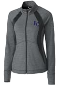 Kansas City Royals Womens Cutter and Buck Shoreline Colorblock Medium Weight Jacket - Charcoal