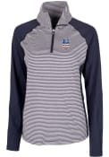 New York Mets Womens Cutter and Buck Forge Tonal Stripe Pullover - Navy Blue
