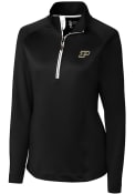 Purdue Boilermakers Womens Cutter and Buck Jackson 1/4 Zip Pullover - Black