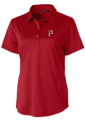 Pittsburgh Pirates Womens Cutter and Buck Prospect Textured Polo Shirt - Red