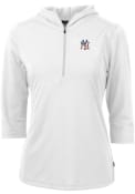New York Yankees Womens Cutter and Buck Virtue Eco Pique Hooded Sweatshirt - White