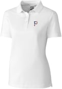 Pittsburgh Pirates Womens Cutter and Buck Advantage Pique Polo Shirt - White