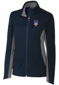 New York Mets Womens Cutter and Buck Navigate Softshell Light Weight Jacket - Navy Blue