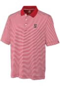 Stanford Cardinal Cutter and Buck Trevor Stripe Polo Shirt - White