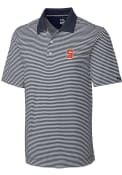 Syracuse Orange Cutter and Buck Trevor Stripe Polo Shirt - White
