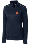 Syracuse Orange Womens Cutter and Buck Ridge Full Zip Jacket - Navy Blue