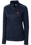 Virginia Cavaliers Womens Cutter and Buck Ridge Full Zip Jacket - Navy Blue