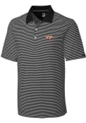 Virginia Tech Hokies Cutter and Buck Trevor Stripe Polo Shirt - Black