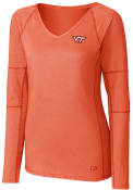 Virginia Tech Hokies Womens Cutter and Buck Victory T-Shirt - Orange