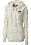 Washington Huskies Womens Cutter and Buck Tie Breaker Hooded Sweatshirt - White