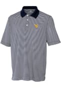 West Virginia Mountaineers Cutter and Buck Trevor Stripe Polo Shirt - Navy Blue