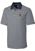 Wyoming Cowboys Cutter and Buck Trevor Stripe Polo Shirt - White