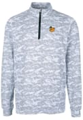 Baylor Bears Cutter and Buck Traverse Camo Print Stretch Pullover Jackets - Charcoal