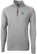 Marshall Thundering Herd Cutter and Buck Adapt Eco Knit 1/4 Zip Pullover - Grey