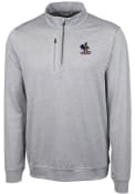 Delaware Fightin' Blue Hens Cutter and Buck Stealth Heathered 1/4 Zip Pullover - Grey