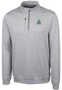 Marshall Thundering Herd Cutter and Buck Stealth Heathered 1/4 Zip Pullover - Grey