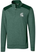 Michigan State Spartans Cutter and Buck Colorblock Shoreline 1/4 Zip Pullover - Green