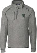 Michigan State Spartans Cutter and Buck Mainsail 1/4 Zip Pullover - Grey