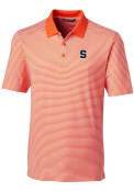 Syracuse Orange Cutter and Buck Forge Tonal Stripe Stretch Polos Shirt - Orange