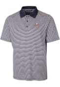 Illinois Fighting Illini Cutter and Buck Forge Tonal Stripe Stretch Polos Shirt - Navy Blue