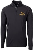 Pitt Panthers Cutter and Buck Adapt Stretch 1/4 Zip Pullover - Black