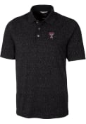 Texas Tech Red Raiders Cutter and Buck Tri-Blend Space Dye Polos Shirt - Black