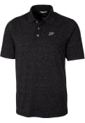 Purdue Boilermakers Cutter and Buck Tri-Blend Space Dye Polos Shirt - Black