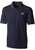 Michigan Wolverines Cutter and Buck Forge Stretch Polo Shirt - Navy Blue