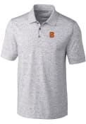 Syracuse Orange Cutter and Buck Tri-Blend Space Dye Polos Shirt - Grey