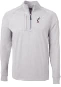 Cutter and Buck Mens Grey Cincinnati Bearcats Adapt Eco Knit Qtr Zip Pullover