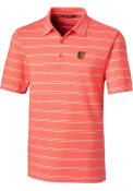 Baltimore Orioles Cutter and Buck Forge Heathered Stripe Polo Shirt - Orange