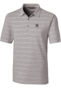 New York Yankees Cutter and Buck Forge Heathered Stripe Polo Shirt - Grey