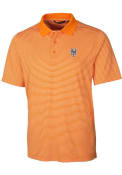 New York Mets Cutter and Buck Forge Tonal Stripe Polo Shirt - Orange