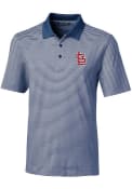 St Louis Cardinals Cutter and Buck Forge Tonal Stripe Polo Shirt - Blue