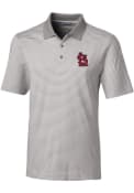 St Louis Cardinals Cutter and Buck Forge Tonal Stripe Polo Shirt - Grey