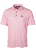 Atl Braves Red Pike Double Dot Print M Polo