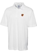 Baltimore Orioles Cutter and Buck Drytec Genre Textured Polo Shirt - White