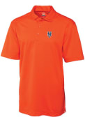 New York Mets Cutter and Buck Drytec Genre Textured Polo Shirt - Orange